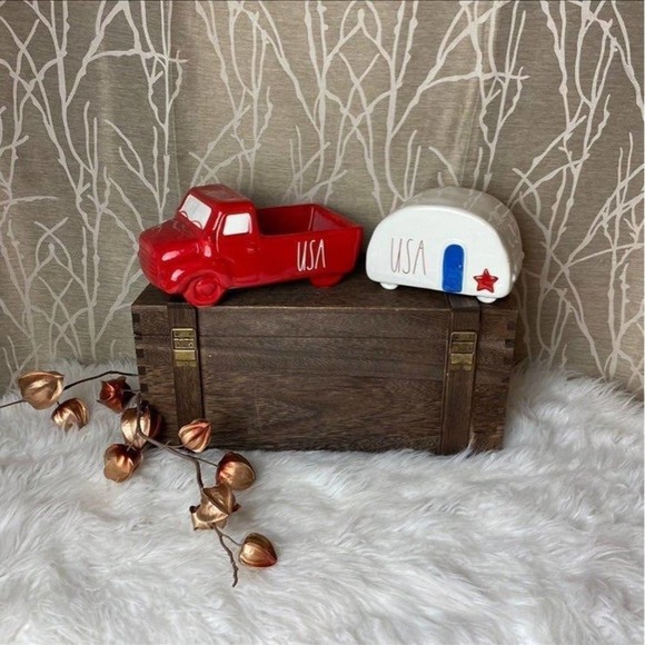 RAE DUNN FARMHOUSE HOME DECOR CERAMIC TABLE TOP USA AMERICA JULY 4 PATRIOTIC NEW - Picture 3 of 7